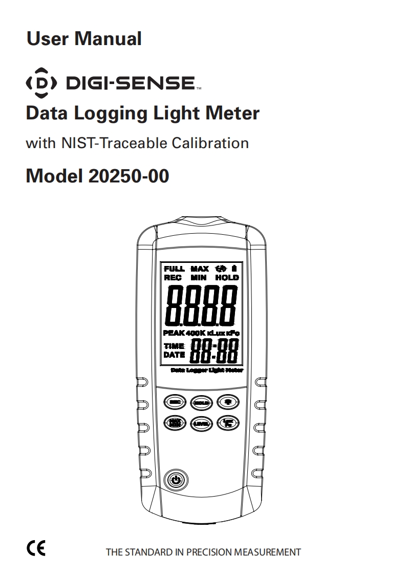 Digi-Sense_20250-00_Data_Logging_Light_Meter_使用手册说明书