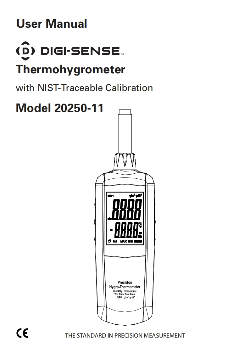 Digi-Sense_20250-11_Thermohygrometer_使用手册说明书