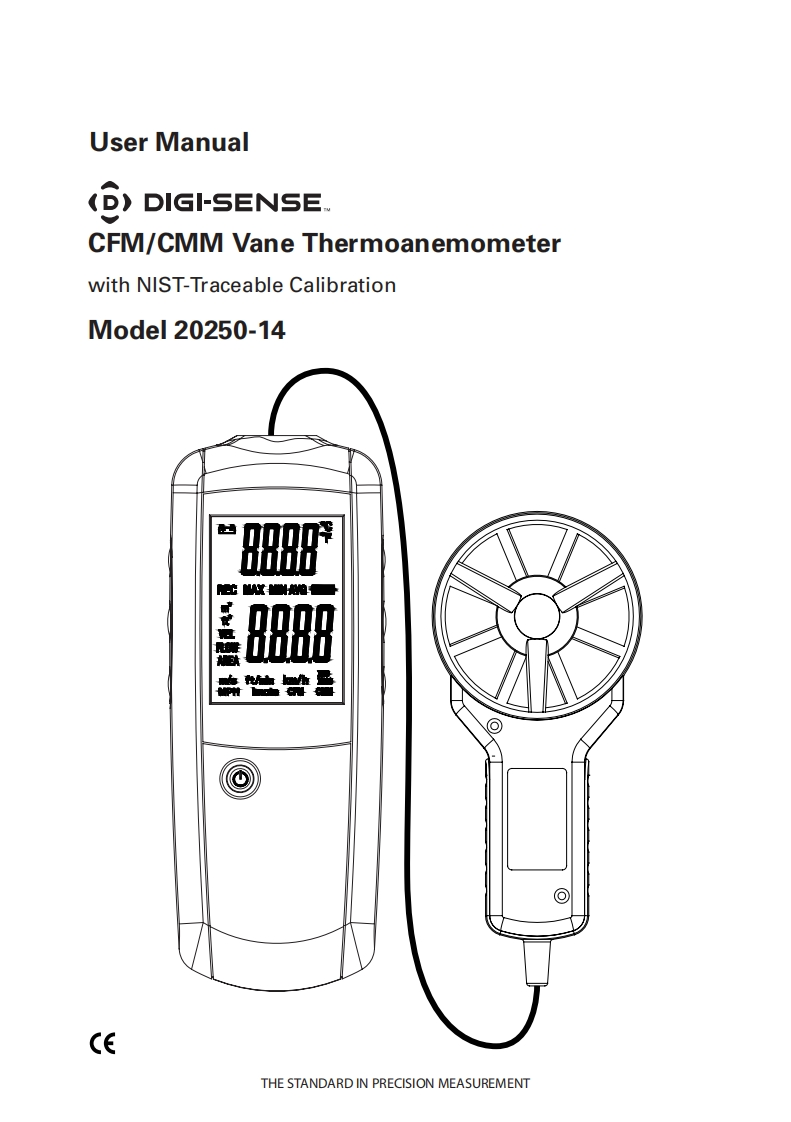 Digi-Sense_20250-14_CFM_CMM_VaneThermoanemometer_使用手册说明书