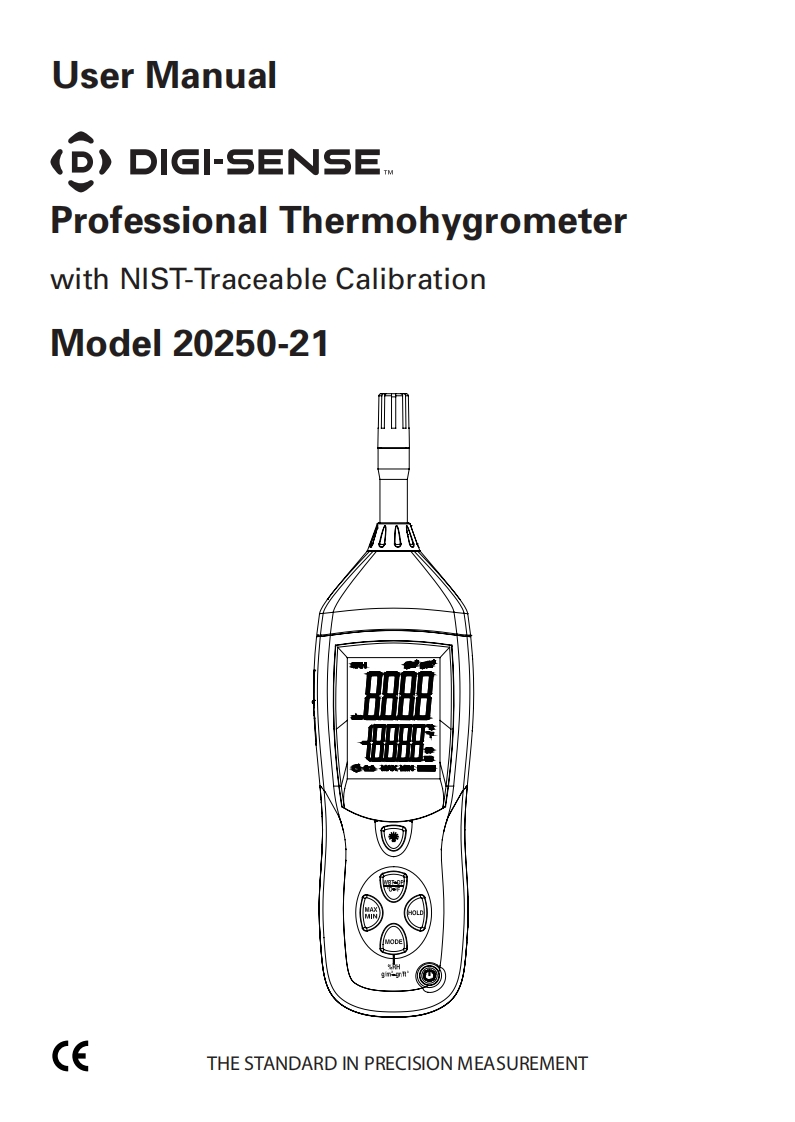 Digi-Sense_20250-21_Professional_Thermohygrometer_使用手册说明书