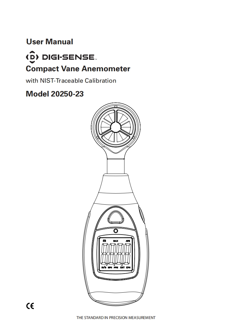 Digi-Sense_20250-23_Compact_Vane_Anemometer_使用手册说明书