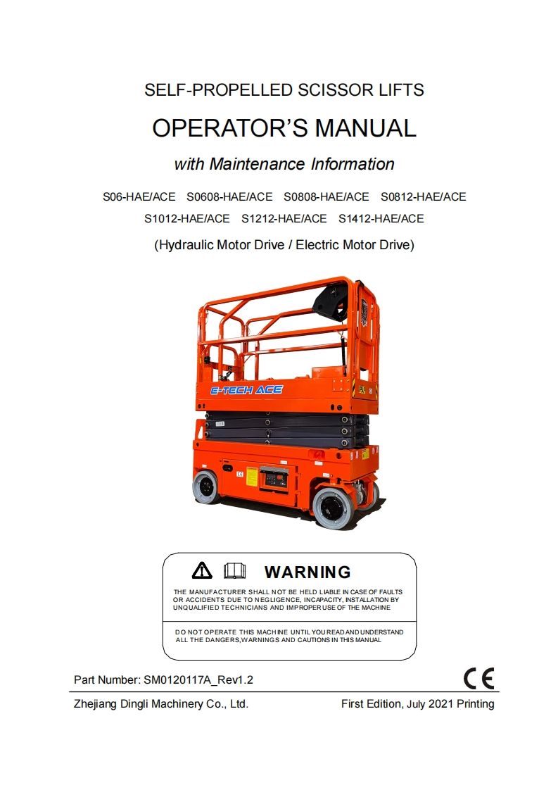 Dingli-S06-ACE-Operations-Manual操作与维护保养说明书手册