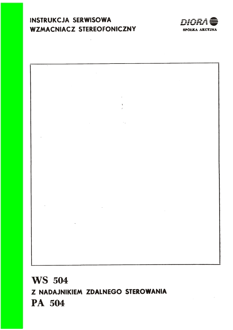 Diora-WS504-int-维修说明书手册含电器原理图