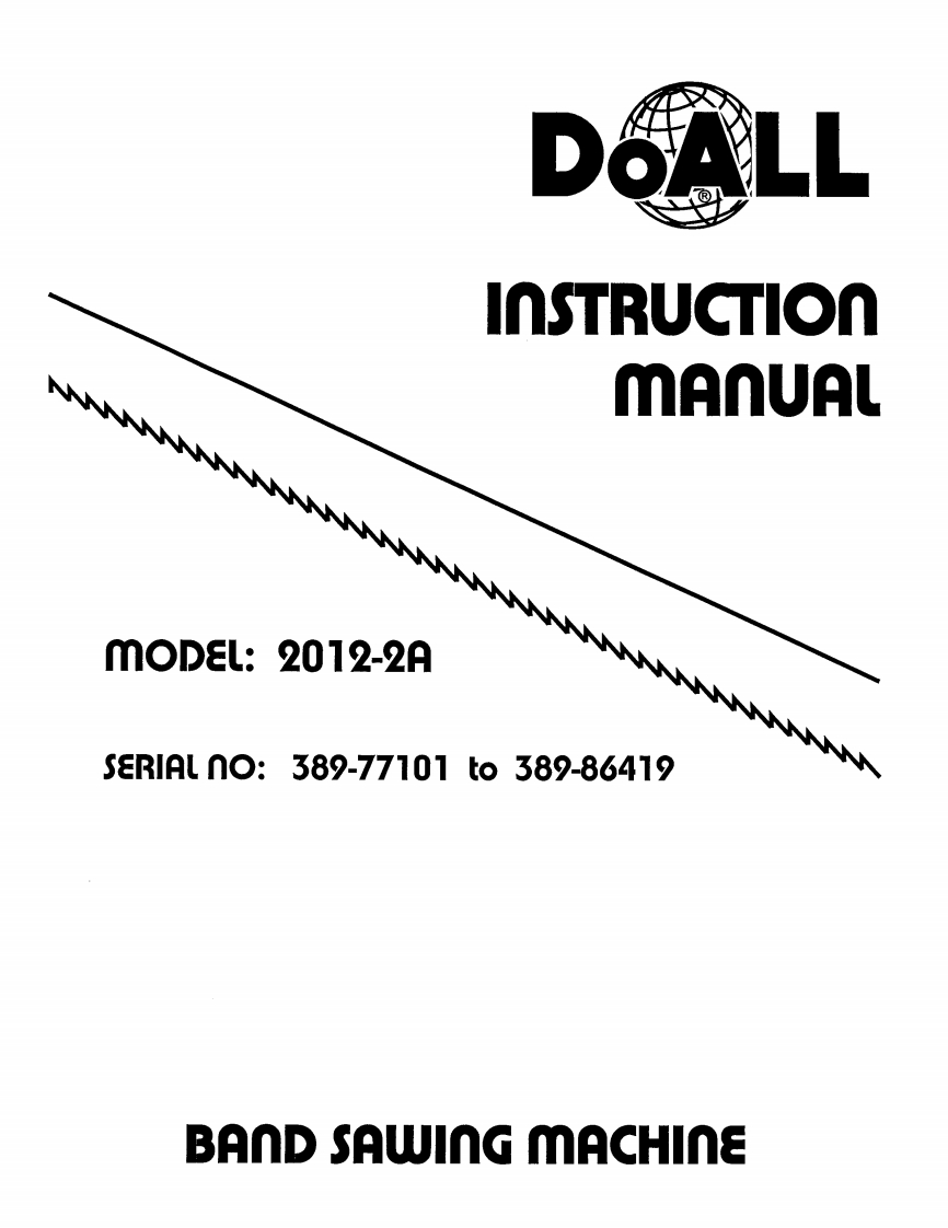 DoAll-2012-2A_389-Vertical-Bandsaw-Instruction-操作说明书手册