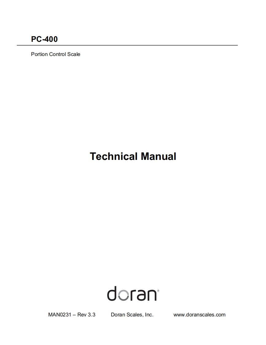 Doran_PC400-Technical-参考说明书手册
