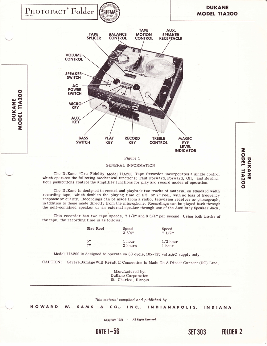Dukane-11A200-tape-维修说明书手册含电器原理图