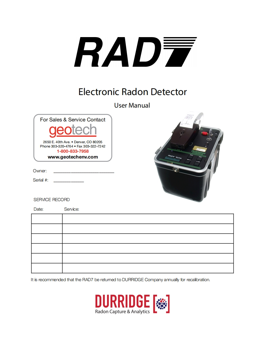 Durridge_RAD7_使用说明书手册