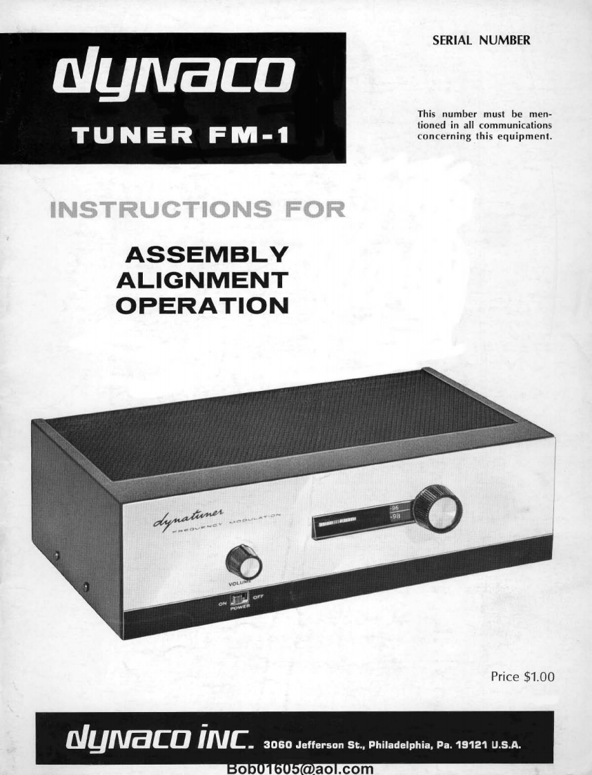 Dynaco-FM1-tun-维修说明书手册含电器原理图