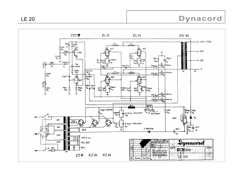 Dynacord-LE20-pwr-电气原理图手册