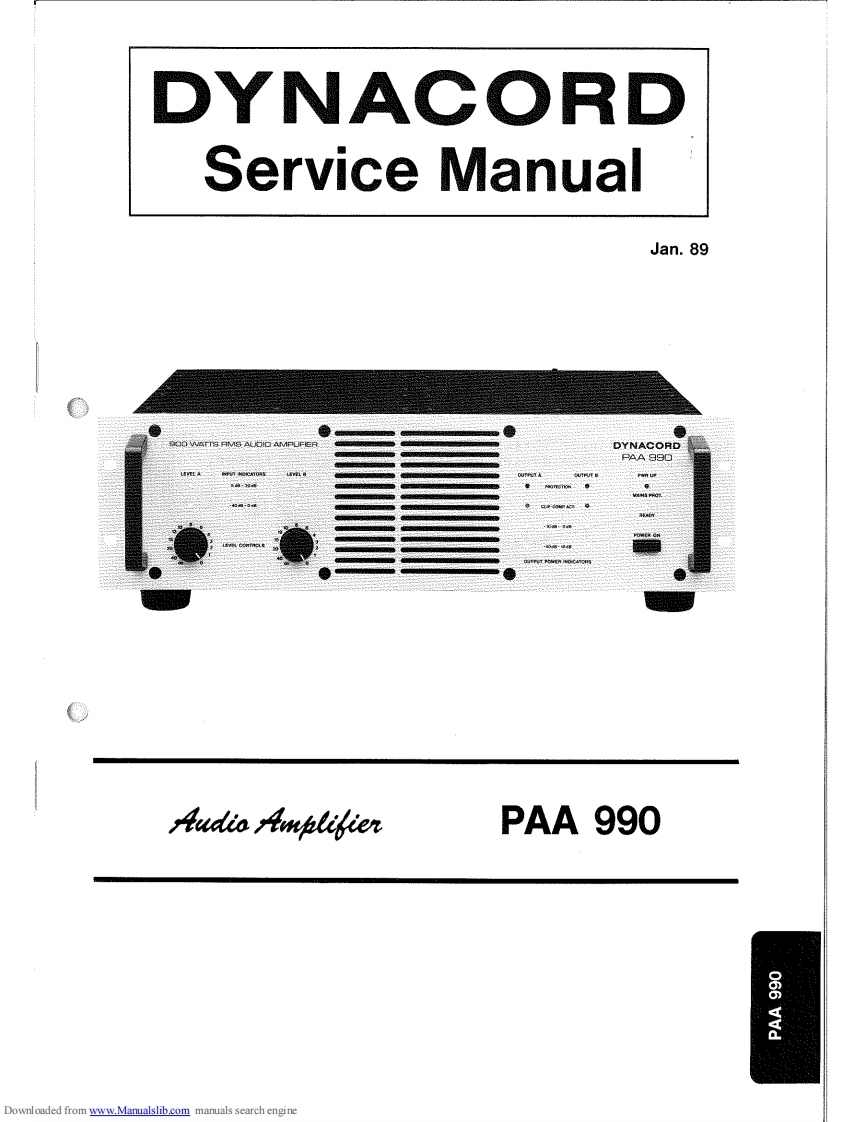 Dynacord-PAA990-pwr-维修说明书手册含电器原理图