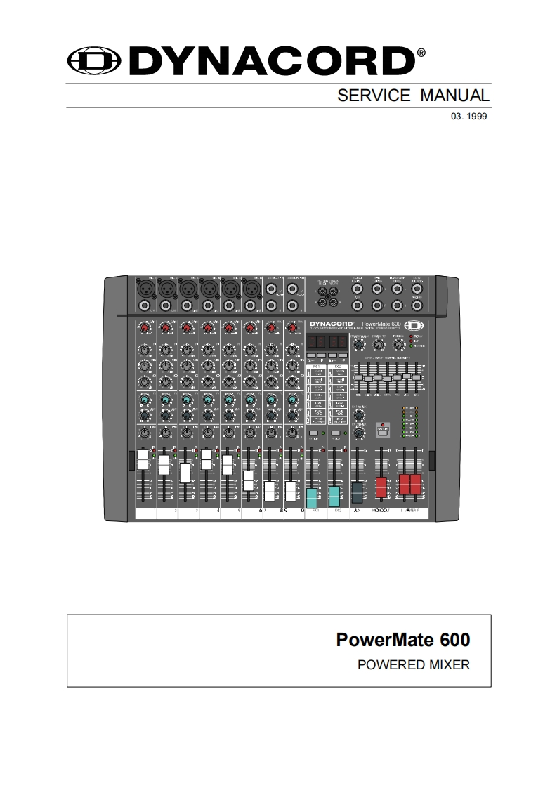 Dynacord-Powercord600-mix-维修说明书手册含电器原理图