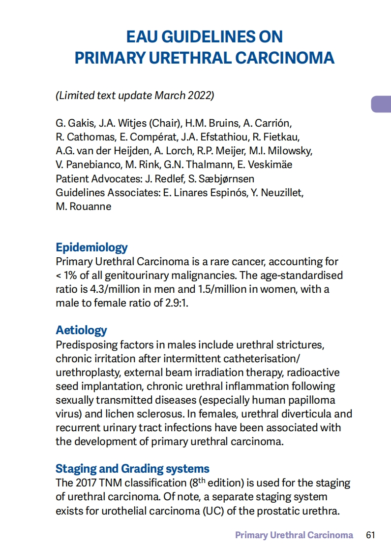 EAU-Pocket-on-Primary-Urethral-Carcinoma-2022