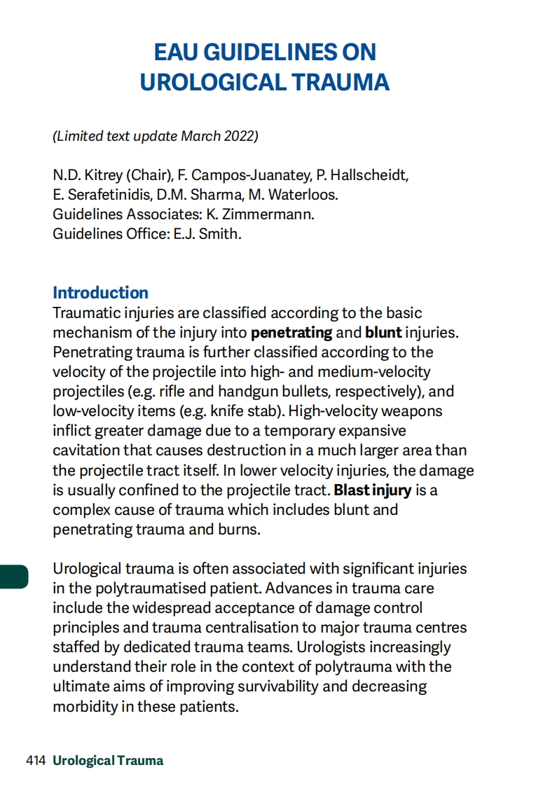 EAU-Pocket-on-Urological-Trauma-2022