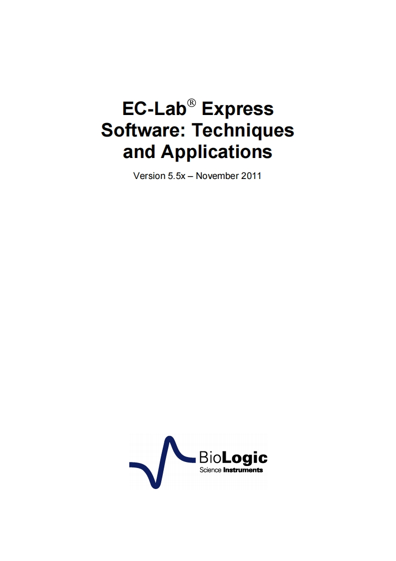 EC-Lab-Express-software-Techniques-and-Applications-manual操作说明书手册
