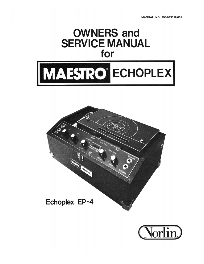 ECHOPLEX_OWNER-维修手册电器原理图