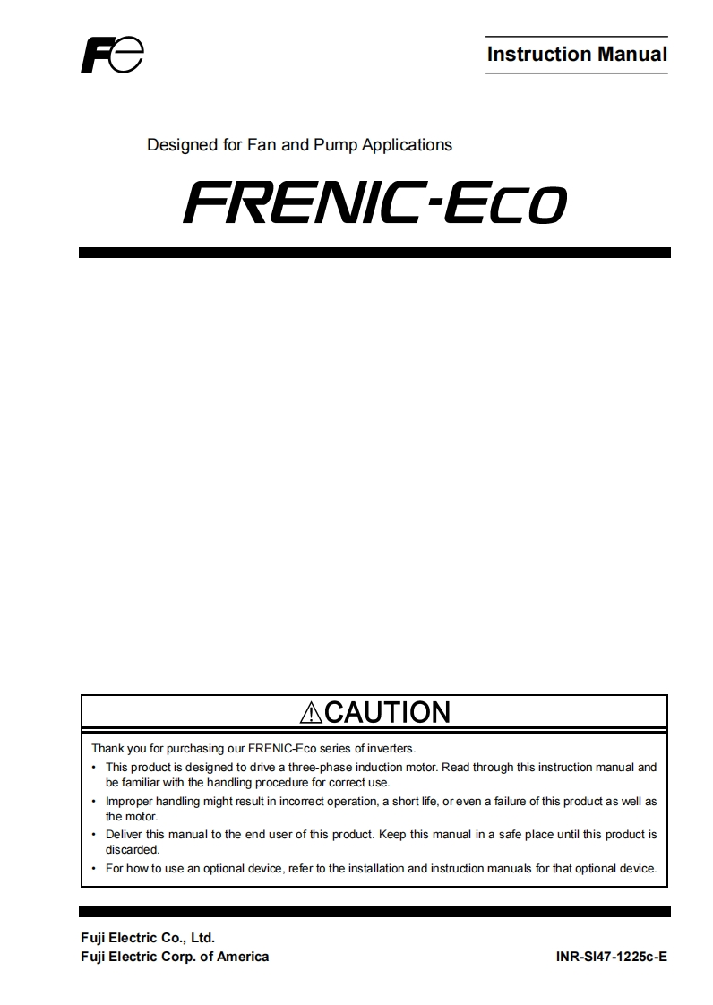 ECOINR-SI47-1225C-E操作说明书手册