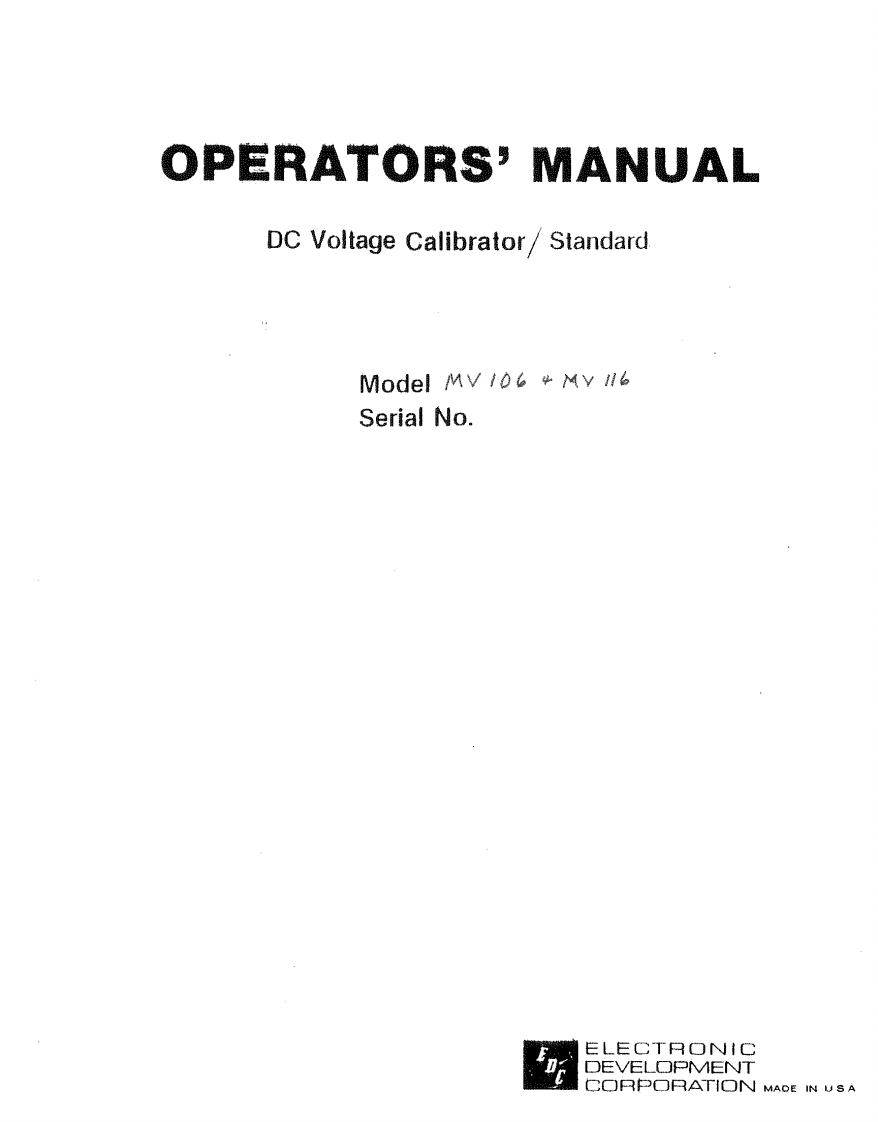 EDC_MV106_DC_Calibrator_维修操作手册