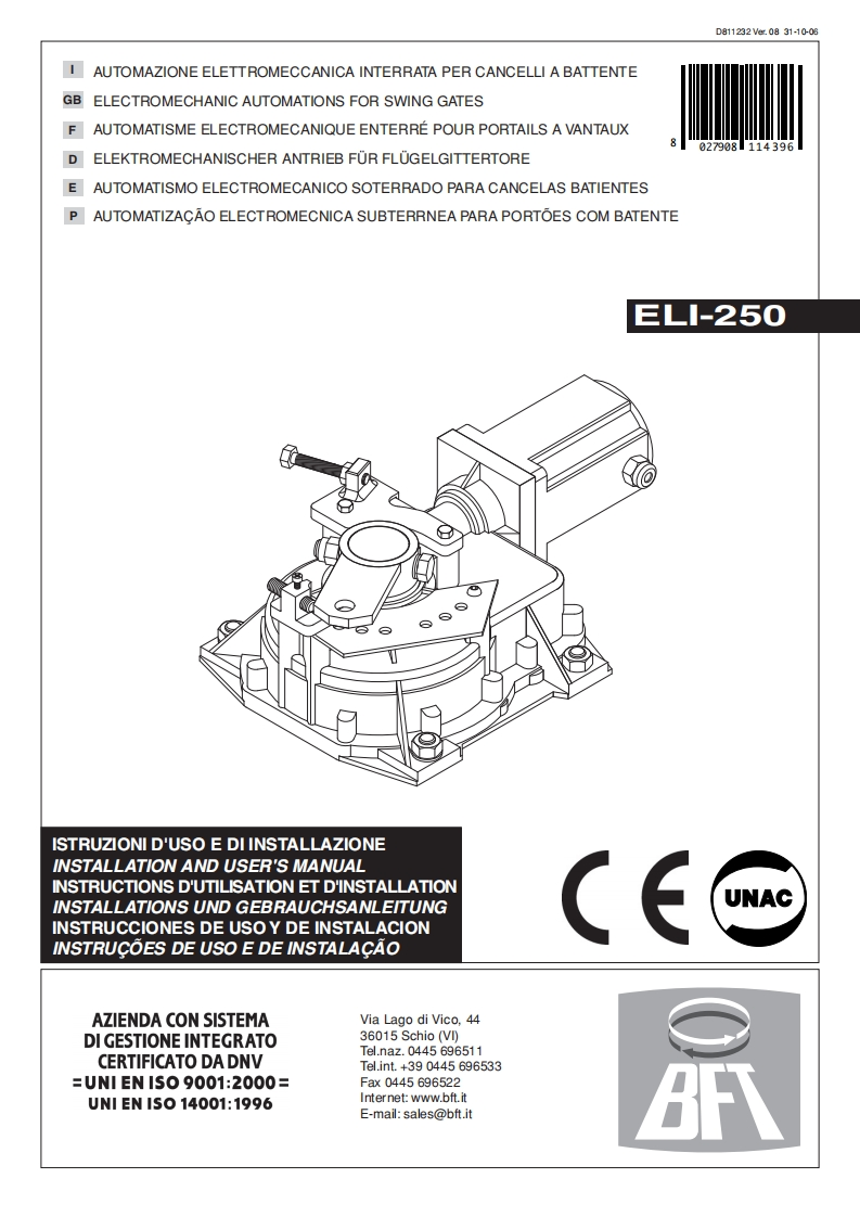 ELI-250-Installation-操作说明书手册