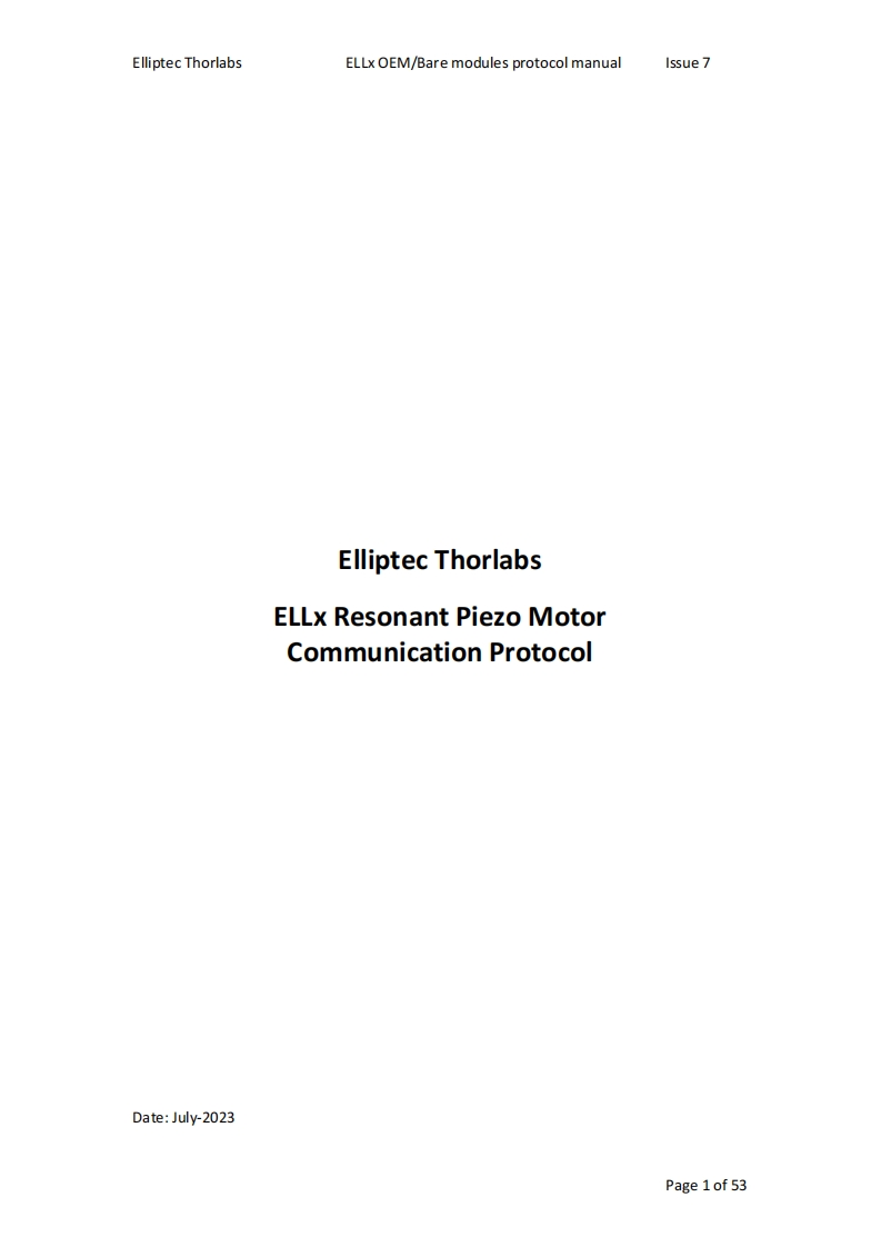 ELL6-CommunicationsProtocol标准安装操作说明书手册