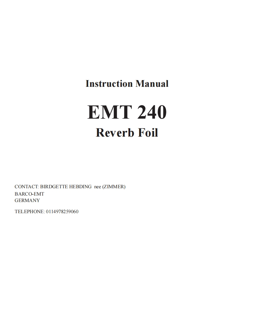 EMT-240-rev-维修说明书手册含电器原理图