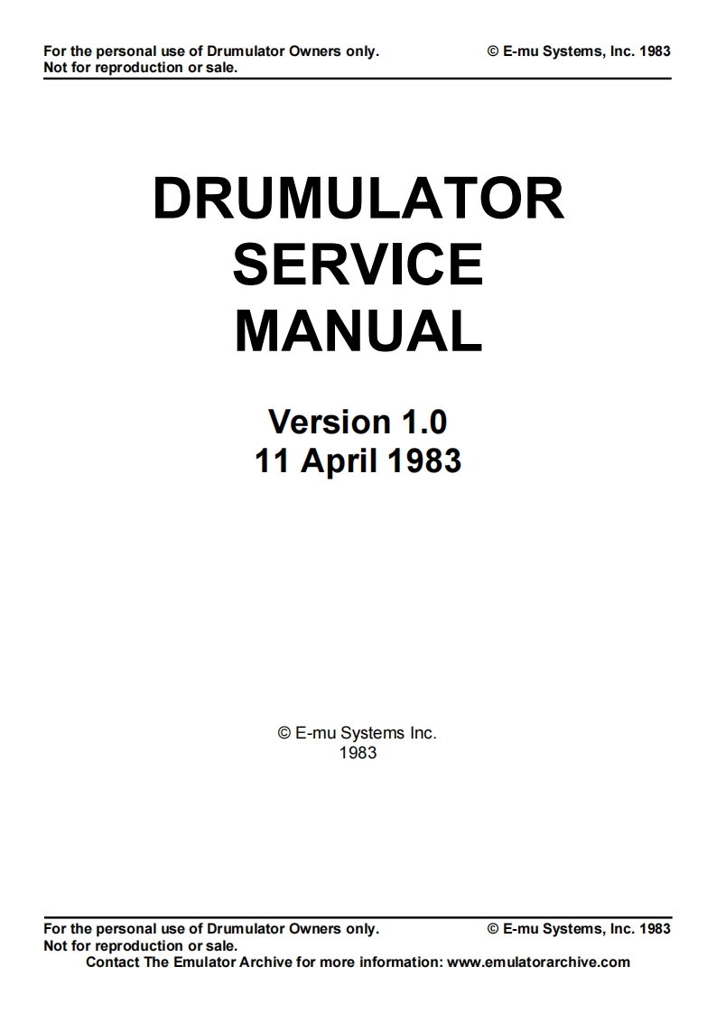 EMU_DRUMULATOR_维修手册电器原理图