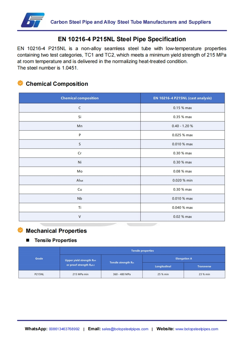 EN-10216-4-P215NL-Steel-Pipe-Specification