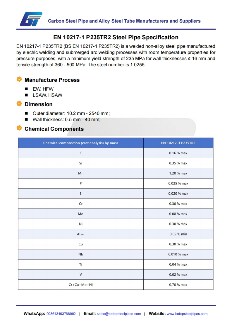 EN-10217-1-P235TR2-Steel-Pipe-Specification