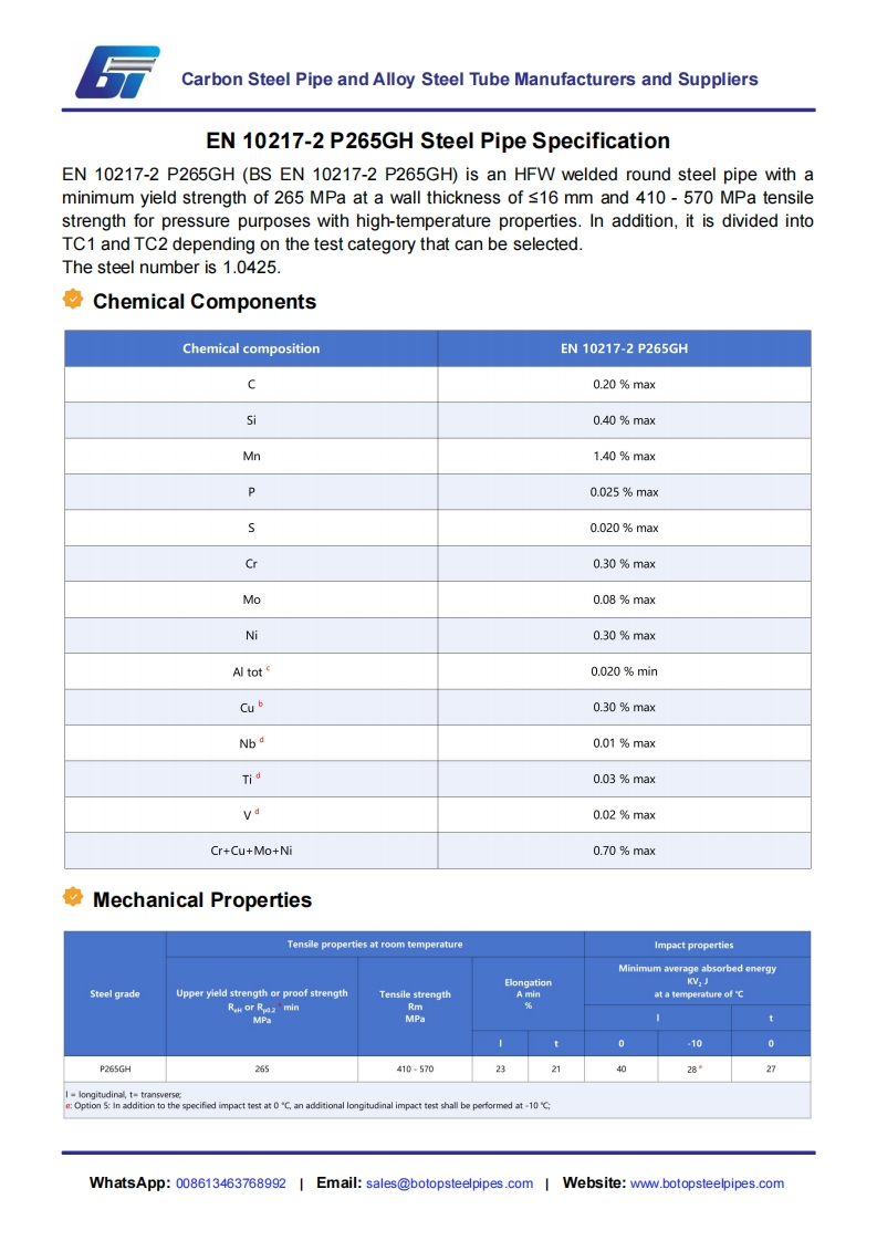 EN-10217-2-P265GH-Steel-Pipe-Specification-1