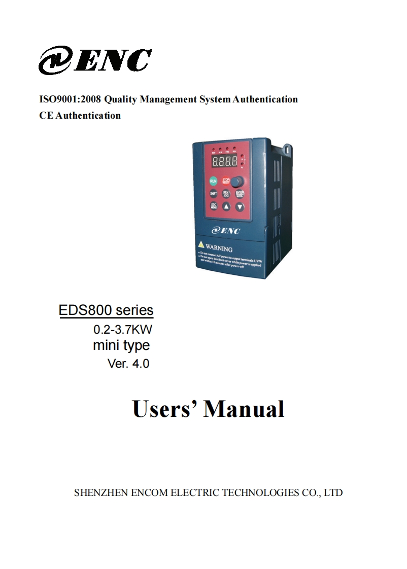ENC-EDS800-Manual变频器操作说明书手册-ENG