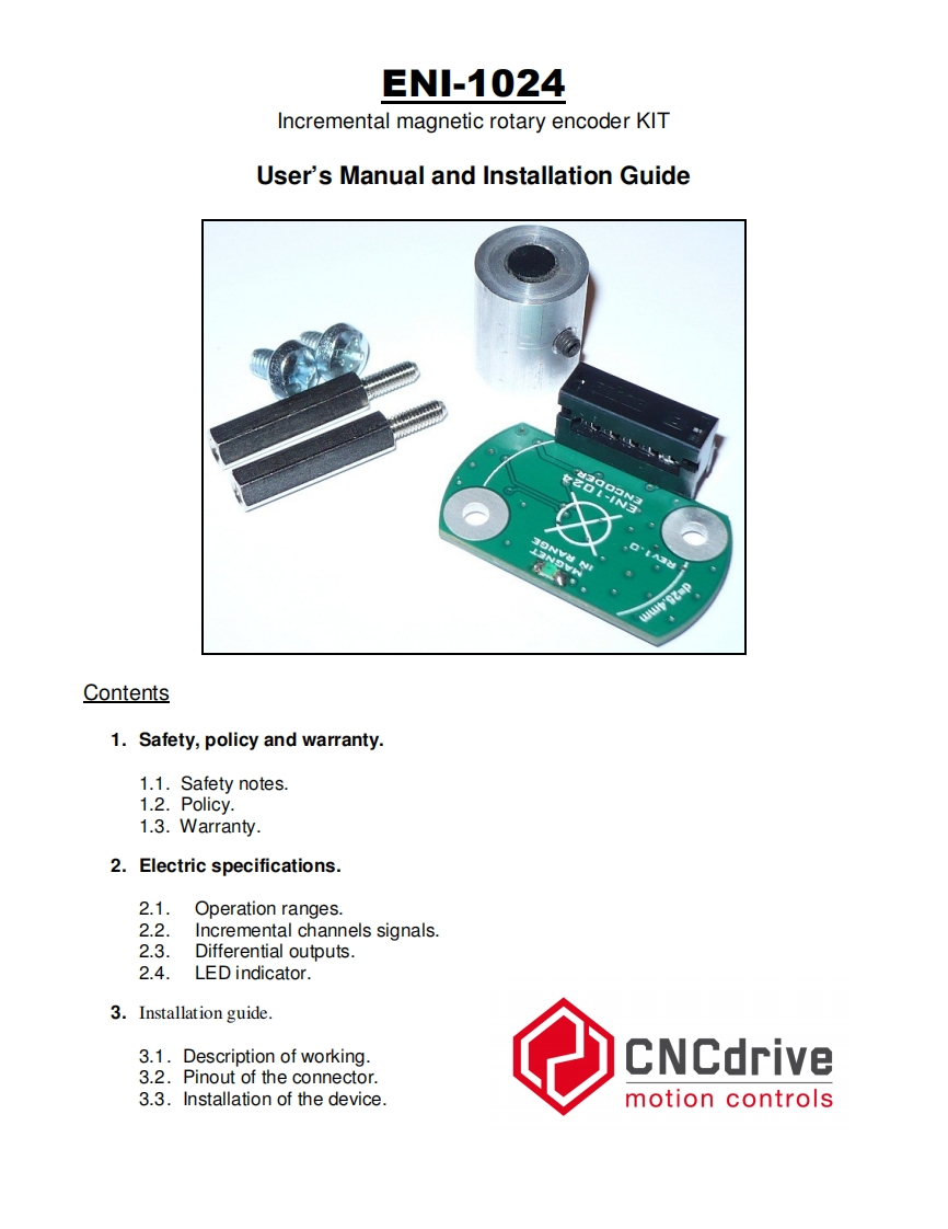 ENI_1024_KIT_encoder_manual安装调试说明书手册
