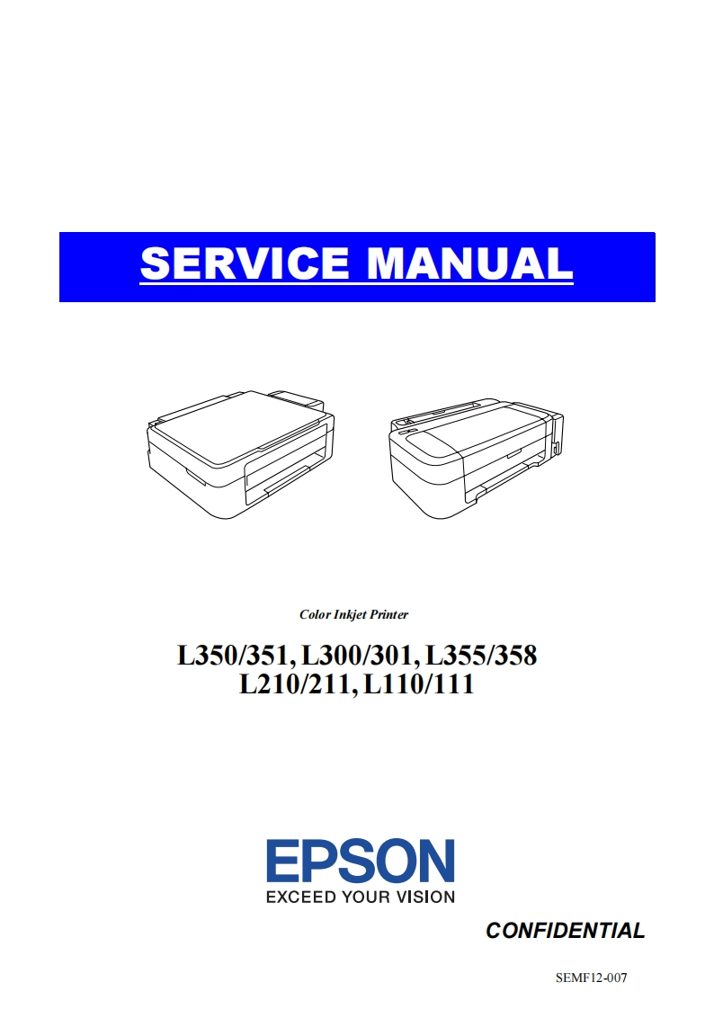 EPSON-L350351--L300301--L355358-SERVICE-MANUAL维修手册含电器原理图