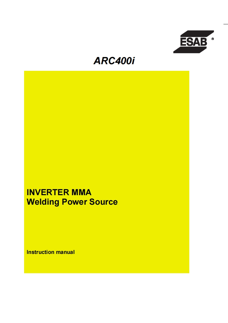 ESAB-ARC-400i操作手册含电器原理图-找手册网