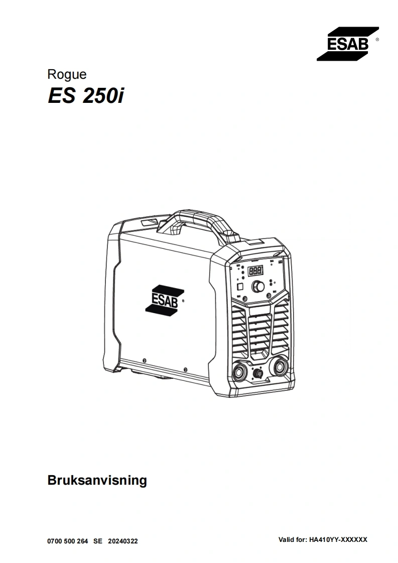 ESAB-ES-250i操作手册含电器原理图
