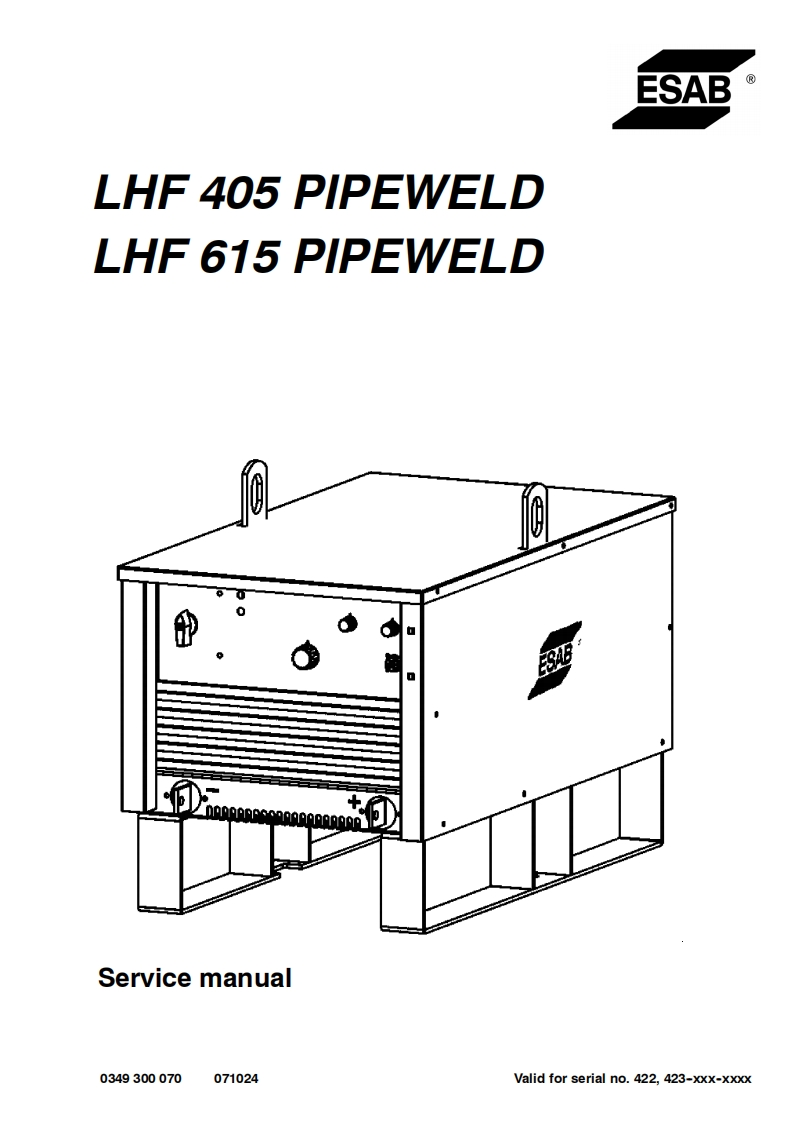 ESAB-LHF405Pipeweld-LHF615Pipeweld维修手册