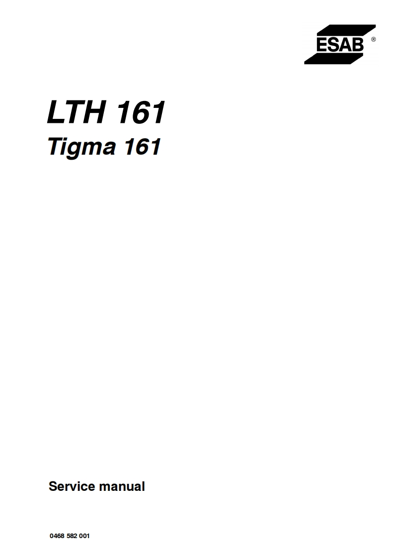 ESAB-LTH161-Tigma161维修手册