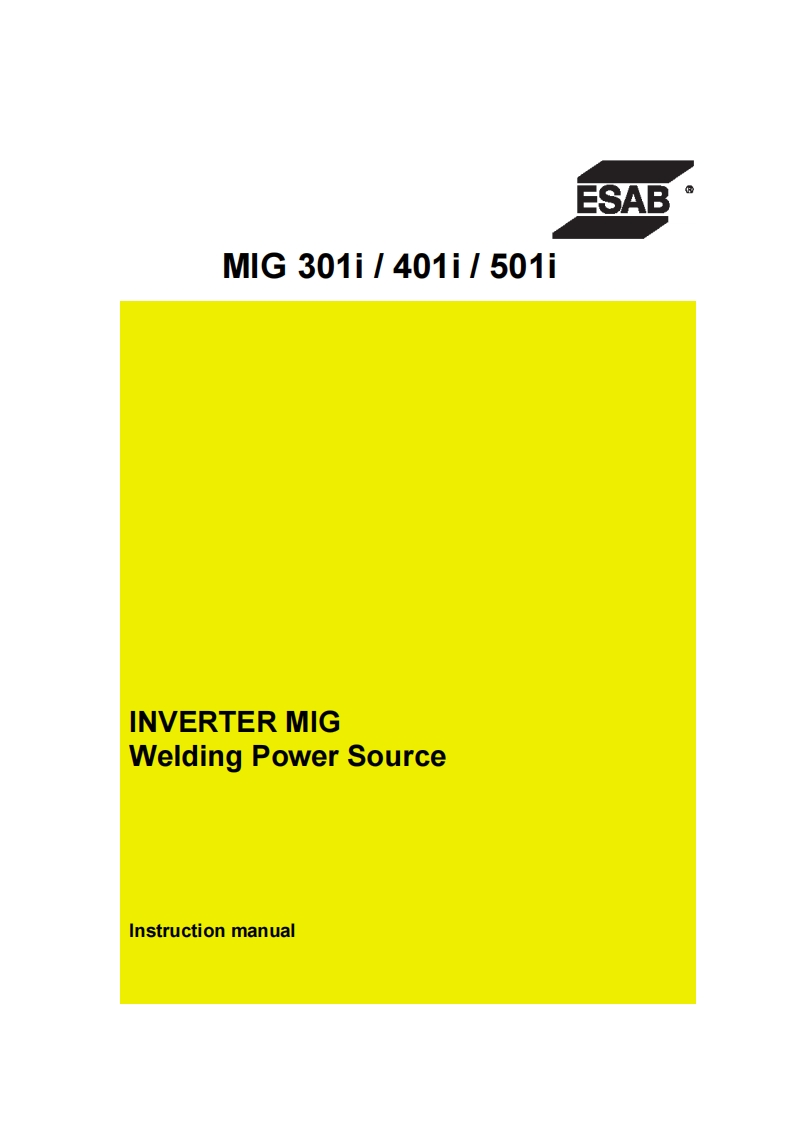 ESAB-Mig-301i_401i_501i操作手册含电器原理图-找手册网