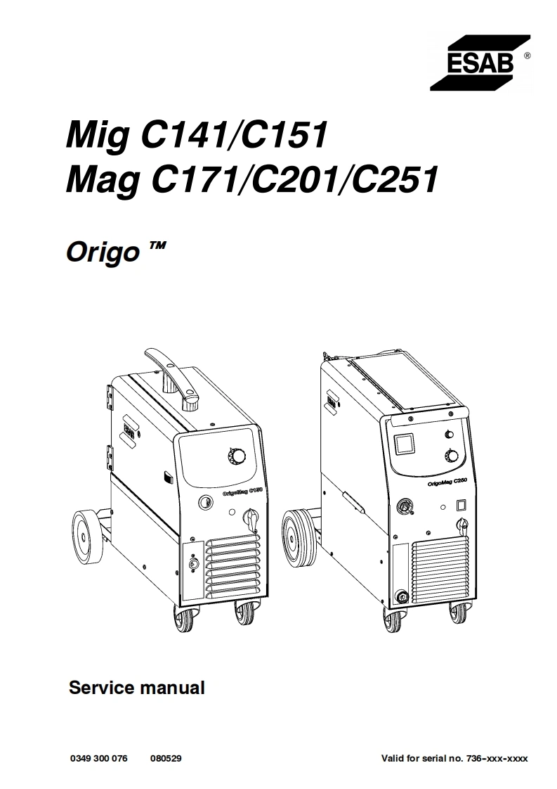 ESAB-Origo_MigC141-151_MagC171-201-251维修手册-找手册网