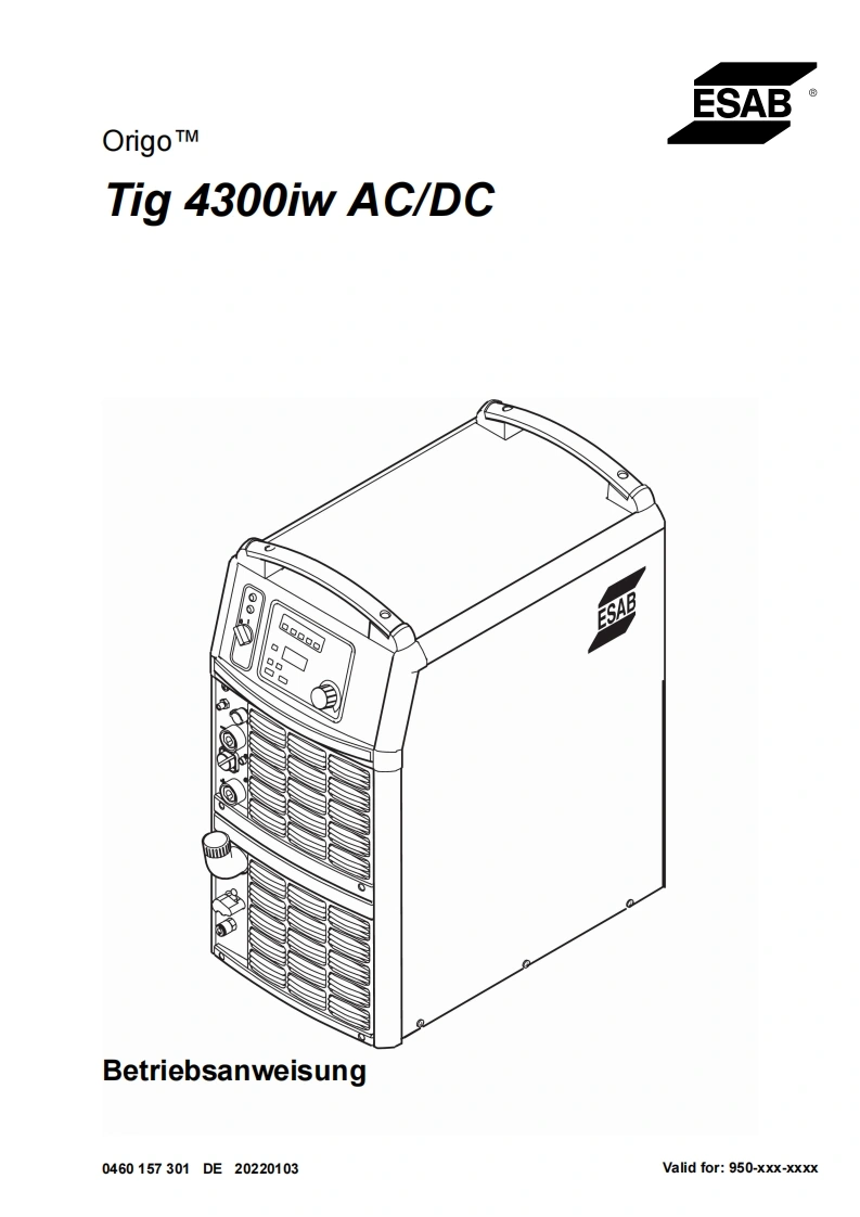 ESAB-Tig-4300iw-ACDC操作手册含电器原理图-找手册网