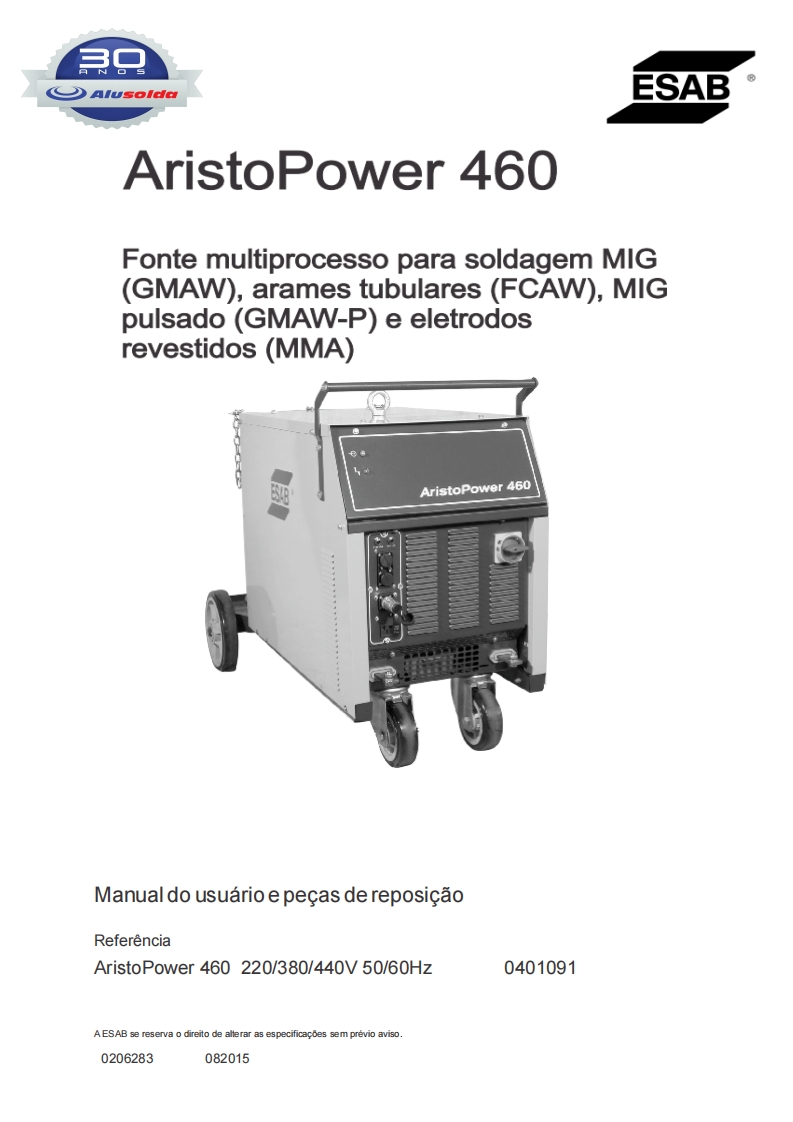 ESAB_ARISTO_POWER_460操作手册含电器原理图-找手册网