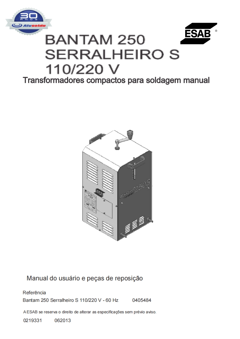 ESAB_BANTAM_250_SERRALHEIRO_S操作手册含电器原理图