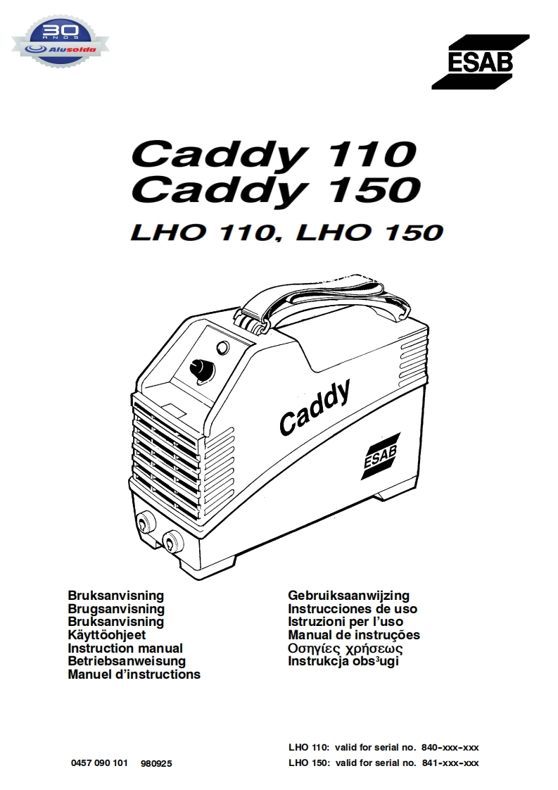 ESAB_CADDY_110__150操作手册含电器原理图-找手册网