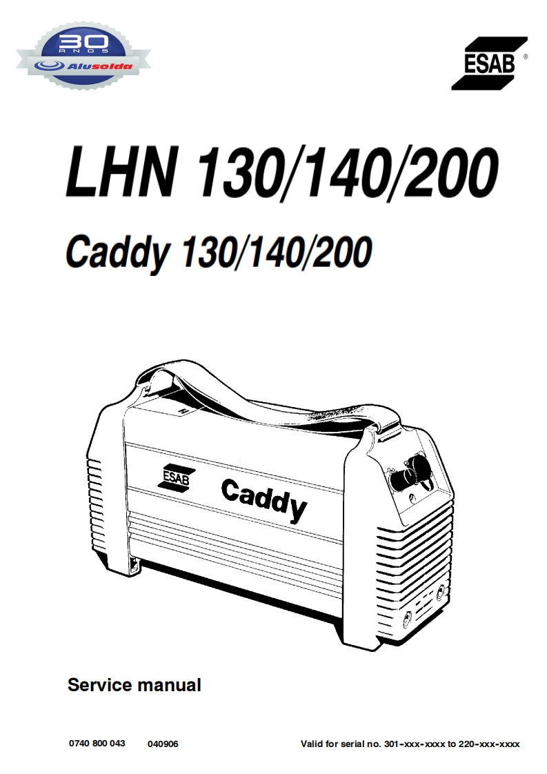 ESAB_CADDY_LHN_130__140__200(Inglês)操作手册含电器原理图