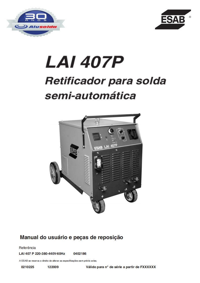 ESAB_LAI_407P操作手册含电器原理图