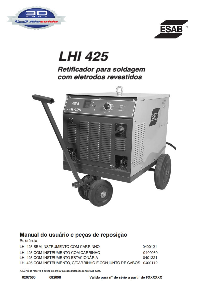 ESAB_LHI_425操作手册含电器原理图