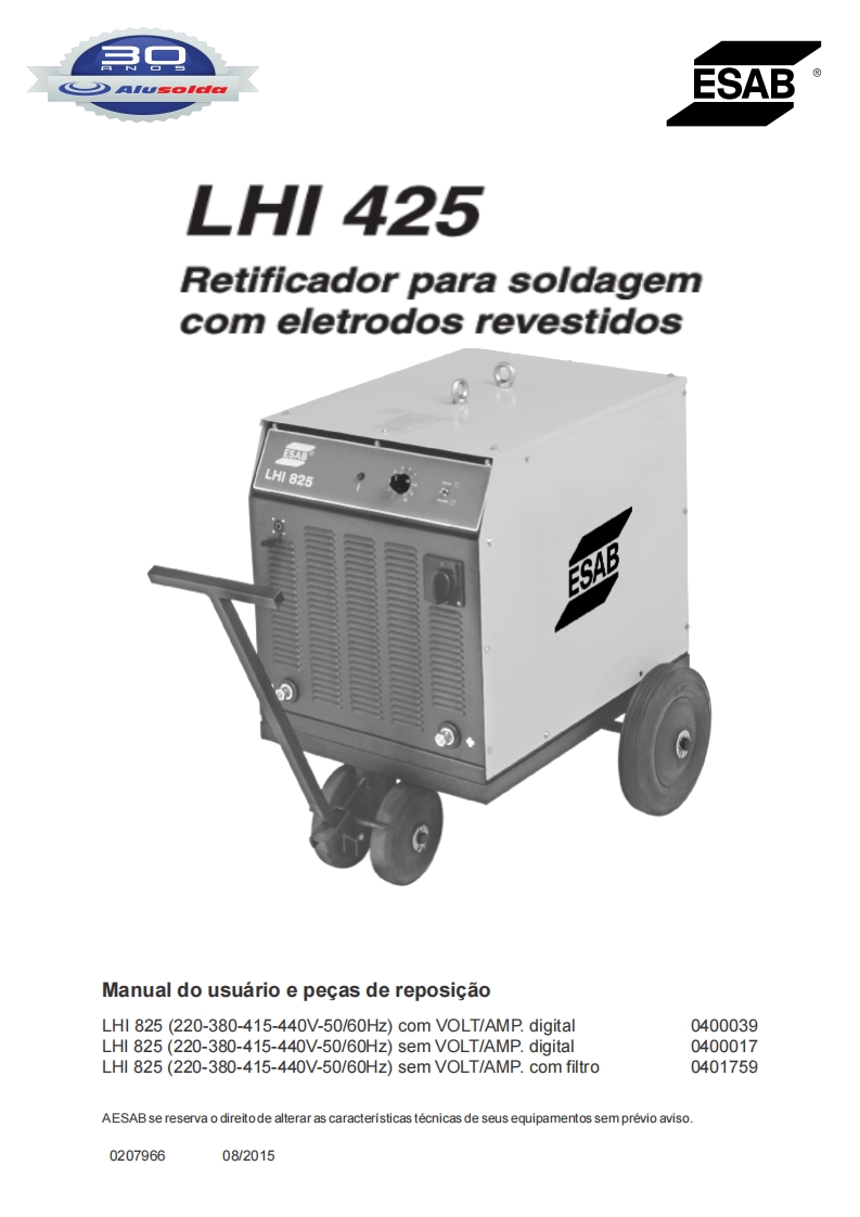 ESAB_LHI_825操作手册含电器原理图