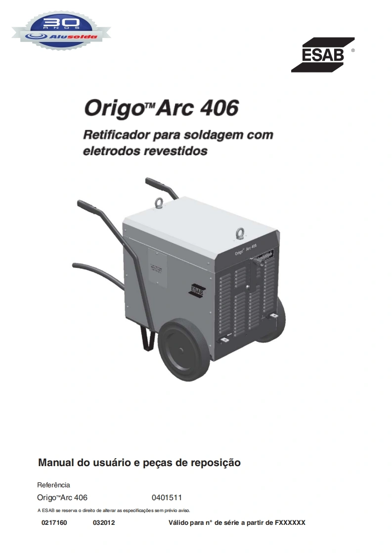 ESAB_ORIGO_ARC_406操作手册含电器原理图-找手册网