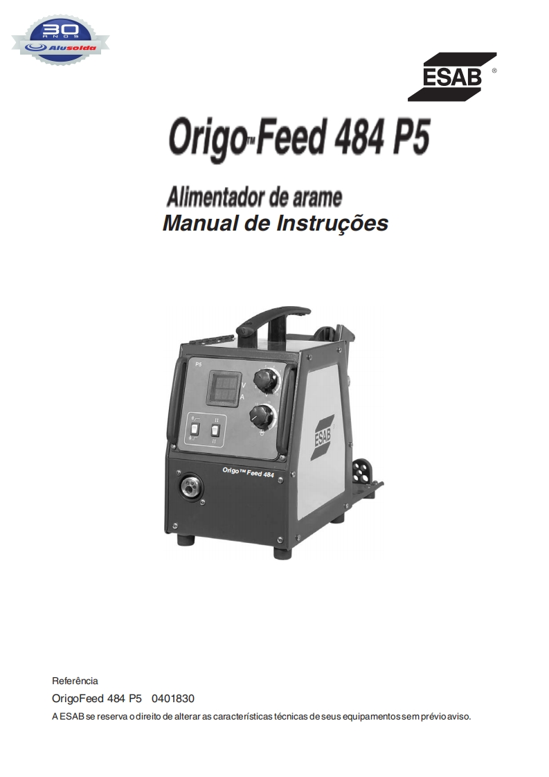 ESAB_ORIGO_FEED_484_P5操作手册含电器原理图