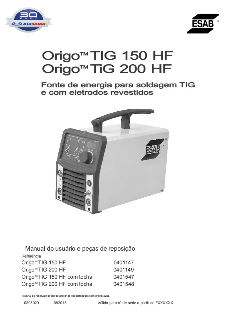 ESAB_ORIGO_TIG_150_HF__200_HF操作手册含电器原理图-找手册网