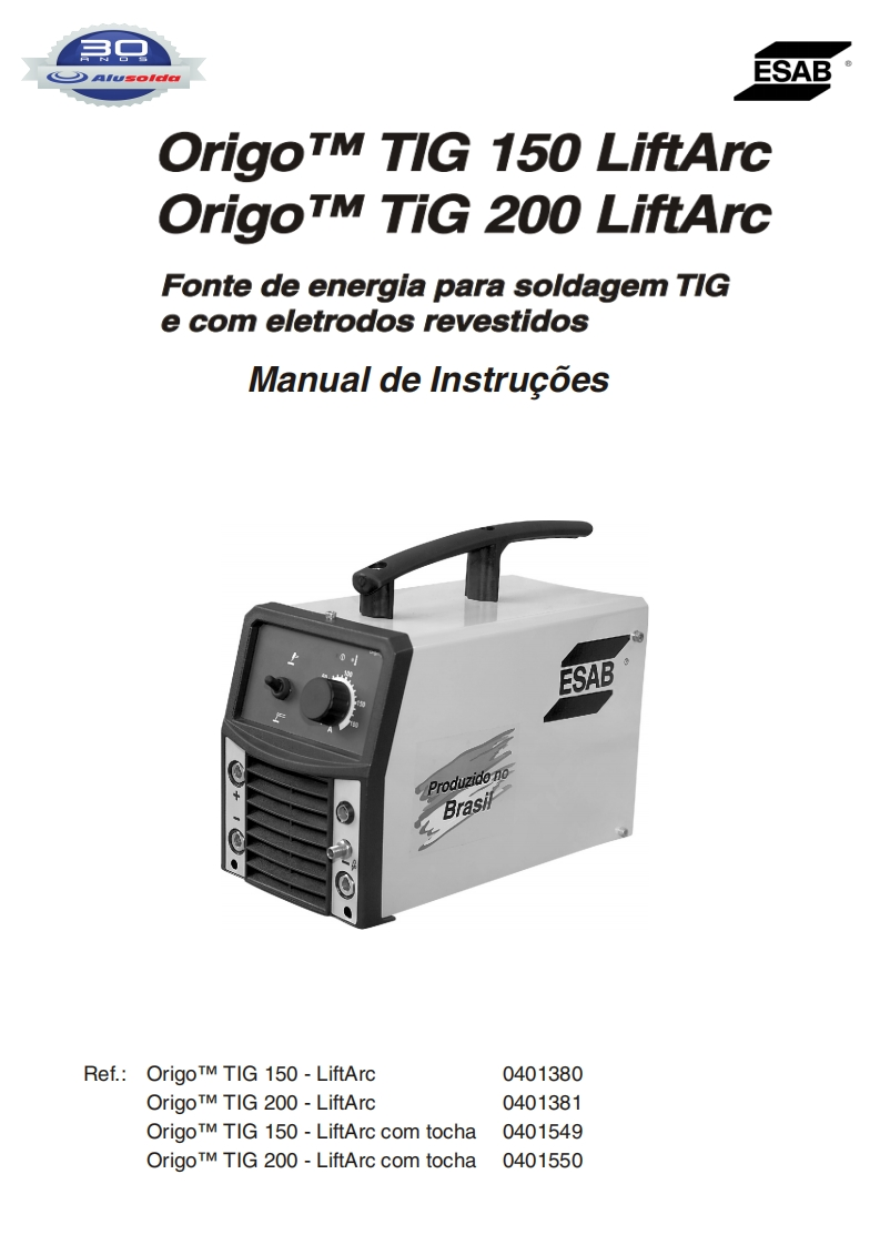 ESAB_ORIGO_TIG_150_LIFTARC__200_LIFTARC操作手册含电器原理图