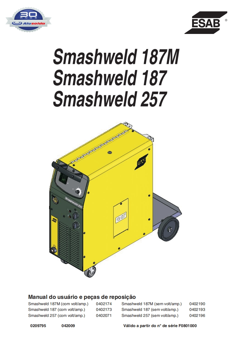 ESAB_SMASHWELD_187M__187__257操作手册含电器原理图